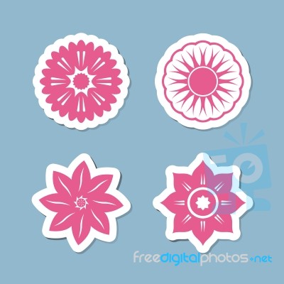 Flower Icon Set Stock Image