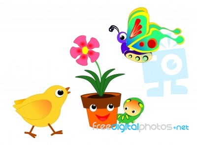 Flowerpot And Friends Stock Image