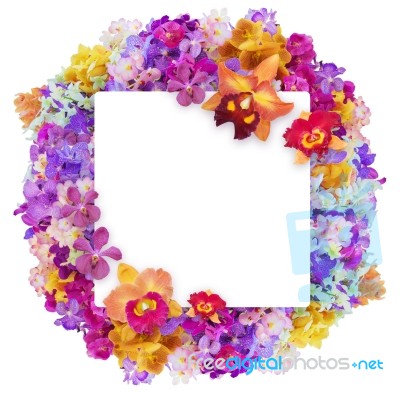 Flowers And Card Stock Photo