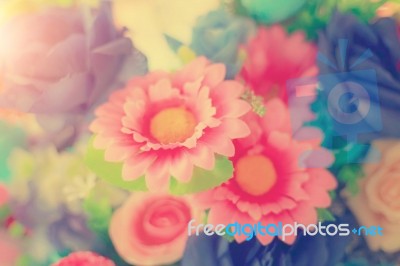 Flowers Arrangements - Spring Roses Celebration Bouquet Pastel Stock Photo