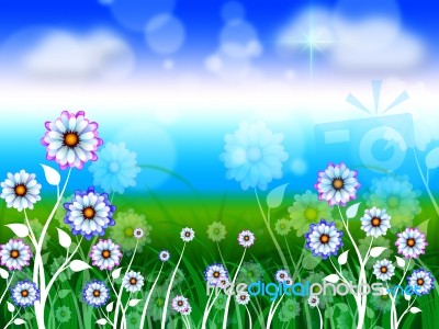 Flowers Background Means Blossoms Petals And Blooming
 Stock Image