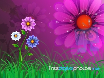 Flowers Background Means Garden Spring And Blooming
 Stock Image