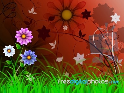 Flowers Background Means Petals Shoots And Growing
 Stock Image