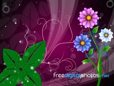 Flowers Background Means Stem Buds And Petals
 Stock Image