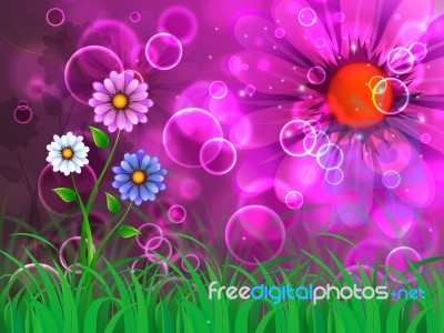 Flowers Background Shows Admiring Beauty And Growth
 Stock Image