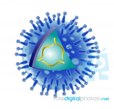 Flu Virus Structure Stock Image