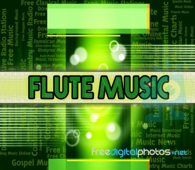 Flute Music Shows Sound Track And Acoustic Stock Image