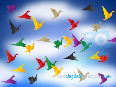 Flying Birds Means Break Out And Elude Stock Image