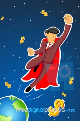 Flying Businessman Stock Image