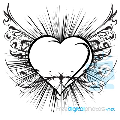 Flying Heart Stock Image