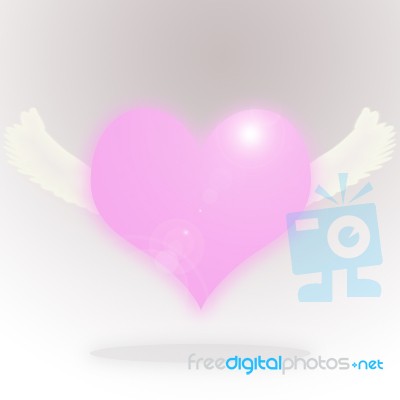 Flying Heart Background Stock Image