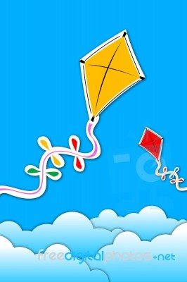 Flying Kites Stock Image