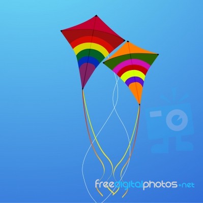 Flying Kites Stock Image