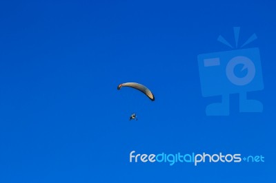 Flying With A Para-glider Stock Photo