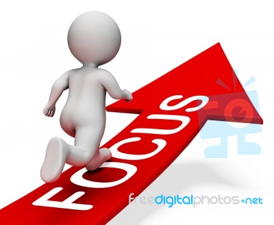 Focus Arrow Shows Aim And Purpose 3d Rendering Stock Image