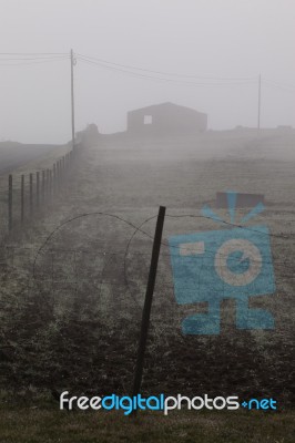 Foggy Countryside Stock Photo