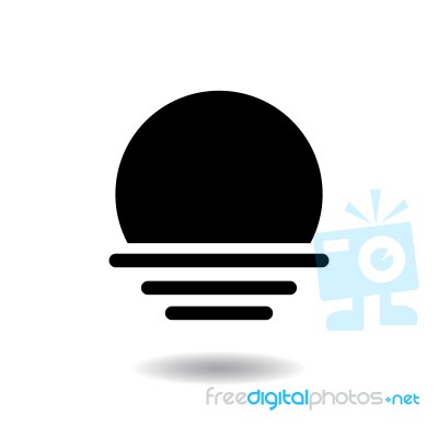 Foggy Full Moon Night Icon  Illustration Eps10 On White Background Stock Image