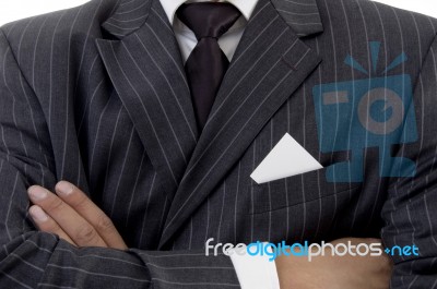 Folded Hand Of Businessman Stock Photo