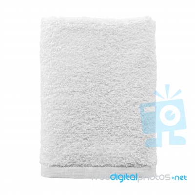 Folded Towel Isolated On White Stock Photo