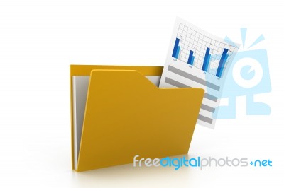 Folder With Business Chart Stock Image