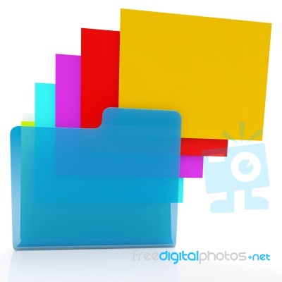 Folders Show Organizing And Paperwork Stock Image