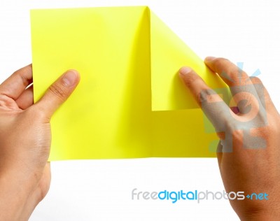 Folding Paper For Origami Design Stock Photo