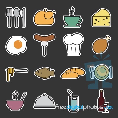 Food Icons Set Stock Image