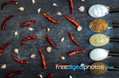 Food Ingredients And Condiment Stock Photo