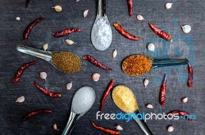 Food Ingredients And Condiment Stock Photo