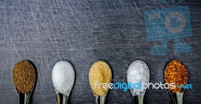 Food Ingredients And Condiment On Table Stock Photo