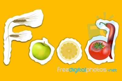 Food Text Stock Image