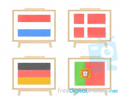 Football 2012 B Group Nations Flag Stock Photo