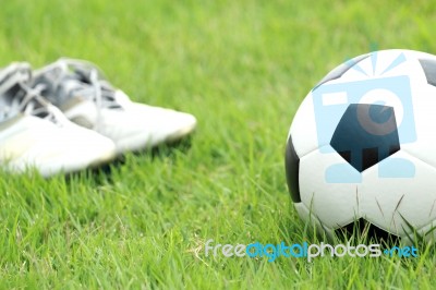 Football And Shoes Stock Photo