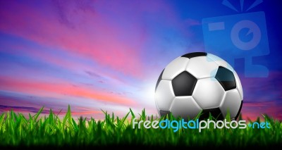 Football On Grass Stock Image