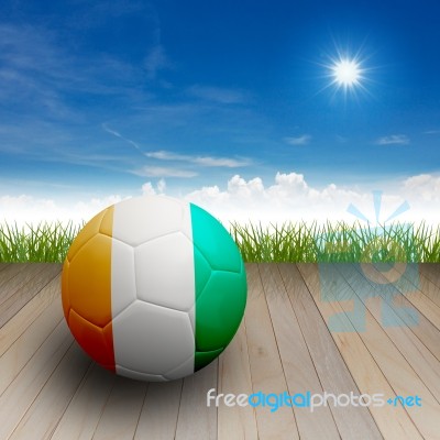 Football On The Floor Stock Image