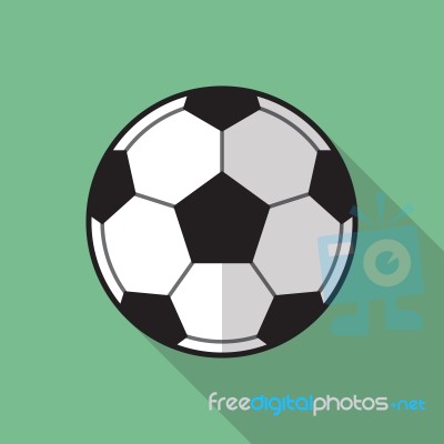 Football Soccer Ball Flat Icon Stock Image