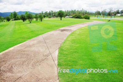 Footpaths In The Park Stock Photo