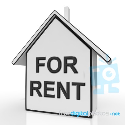 For Rent House Means Property Tenancy Or Lease Stock Image