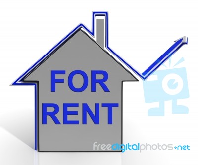 For Rent House Shows Landlord Leasing Property To Tennant Stock Image