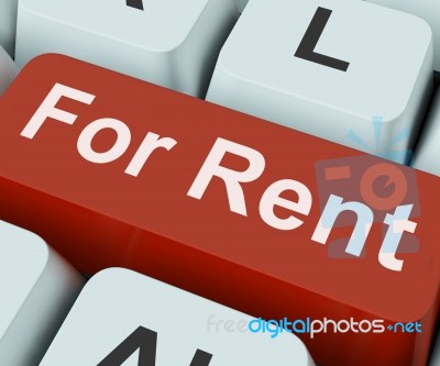 For Rent Key Means Lease Or Rental
 Stock Image