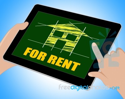 For Rent Represents Detail Architecture And Housing Tablet Stock Image