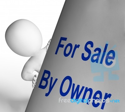 For Sale By Owner Sign Means Listing And Selling Stock Image