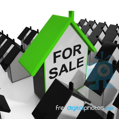 For Sale House Means Real Estate On Market Stock Image