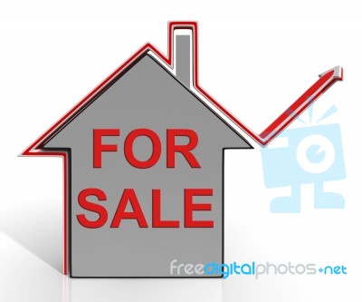 For Sale House Means Selling Real Estate Stock Image