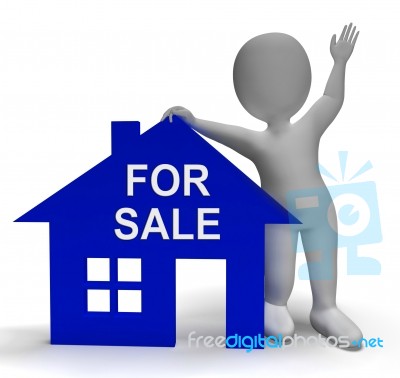 For Sale House Shows Property On Market Stock Image