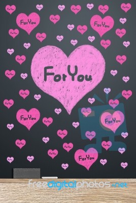 For You Text In Heart Stock Photo