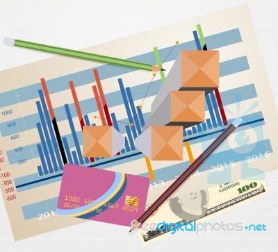 Forecast And Business Graph Stock Image