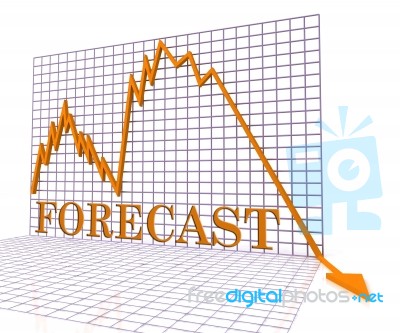 Forecast Graph Negative Represents Economic Downturn 3d Renderin… Stock Image