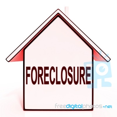 Foreclosure House Means Repossession To Recover Debt Stock Image