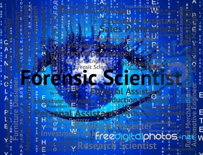 Forensic Scientist Shows Position Scientists And Word Stock Image